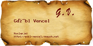 Göbl Vencel névjegykártya